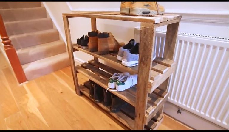 Crafting a Stylish DIY Pallet Shoe Rack/ 5 Simple Steps with Free Plans